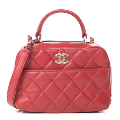 Chanel Lambskin Quilted Small Trendy CC Bowling Bag Red 1 of 13