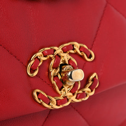 Chanel Lambskin Quilted Medium Chanel 19 Flap Red 11 of 11