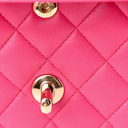 Chanel Lambskin Quilted Medium Double Flap Pink 14 of 15