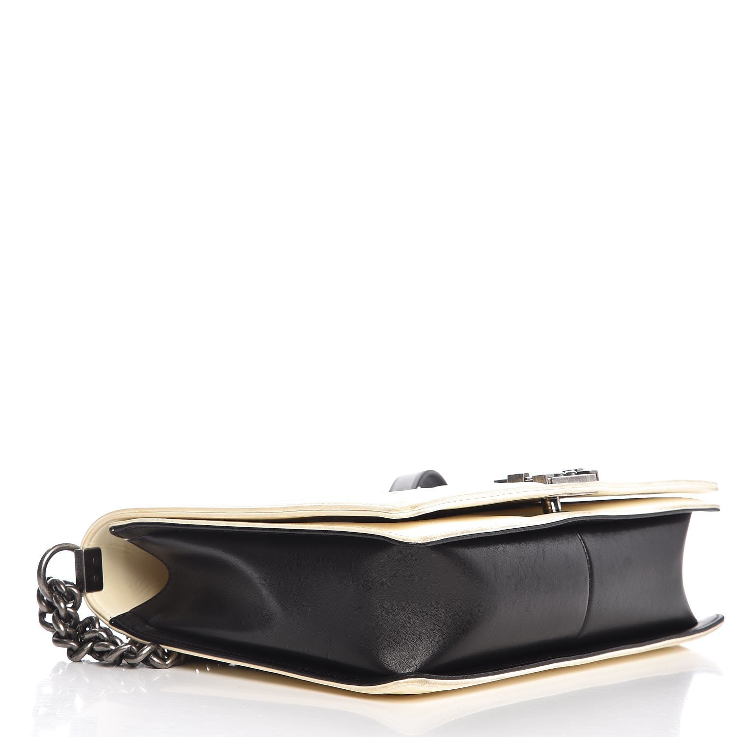 Chanel Lambskin Quilted Large Boy Flap Black White 4 of 17