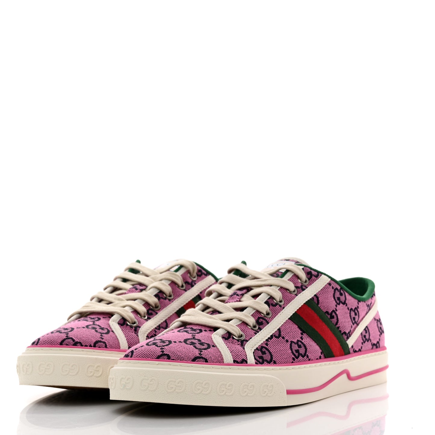 Monogram Multicolor Web Womens 1977 Tennis Sneakers 42 Pink Blue Mystic White