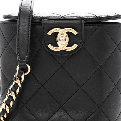 Chanel Lambskin Resin Elegant Chain Vanity Case Black 8 of 12