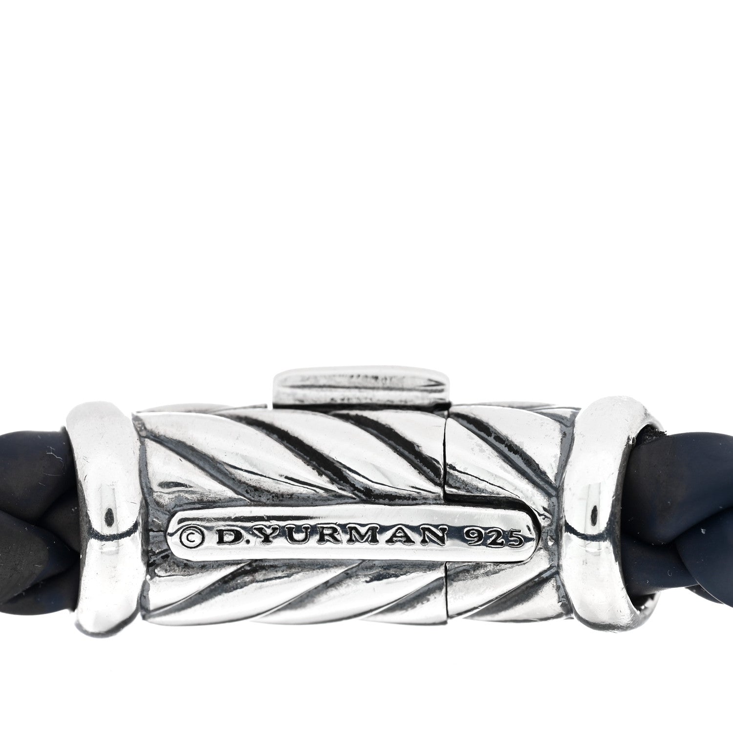 David Yurman Sterling Silver Rubber Chevron Bracelet Black 3 of 3