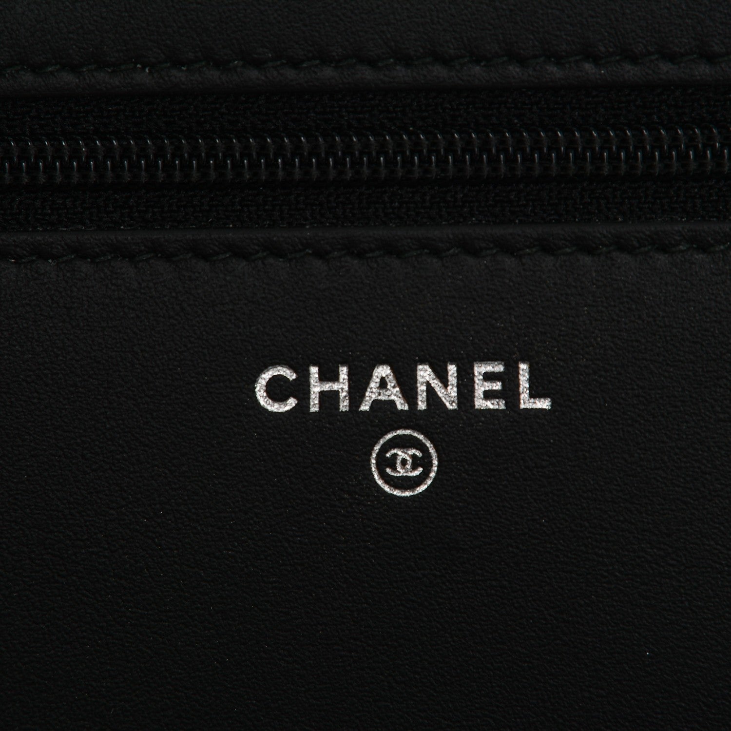 Chanel Calfskin Painted Chevron Embossed Boy Wallet On Chain WOC Black 6 of 8