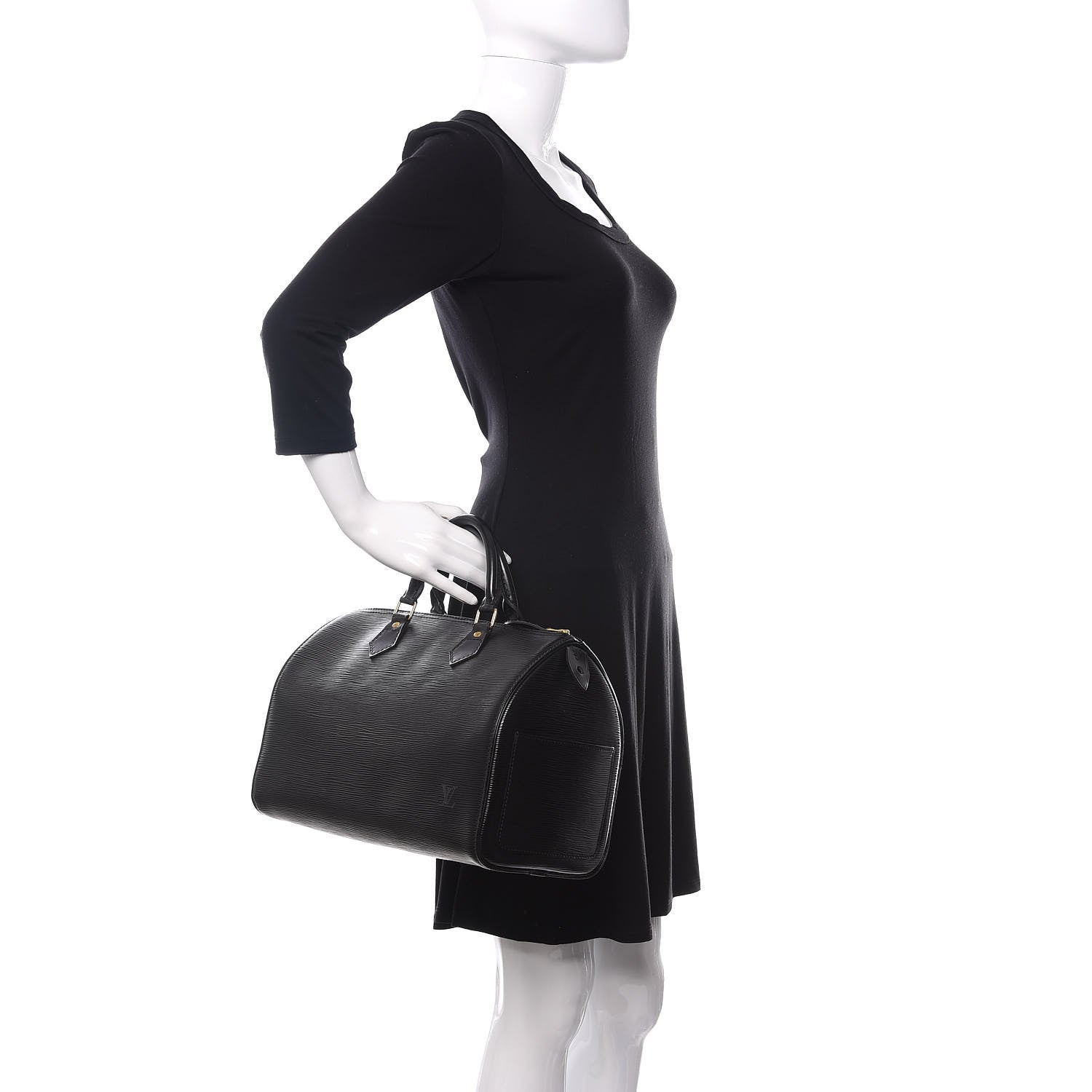 Louis Vuitton Epi Speedy 30 Black 2 of 10