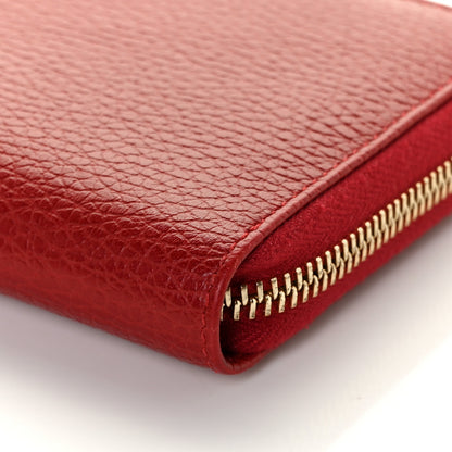Gucci Dollar Calfskin GG Marmont Zip Around Wallet Hibiscus Red 8 of 10