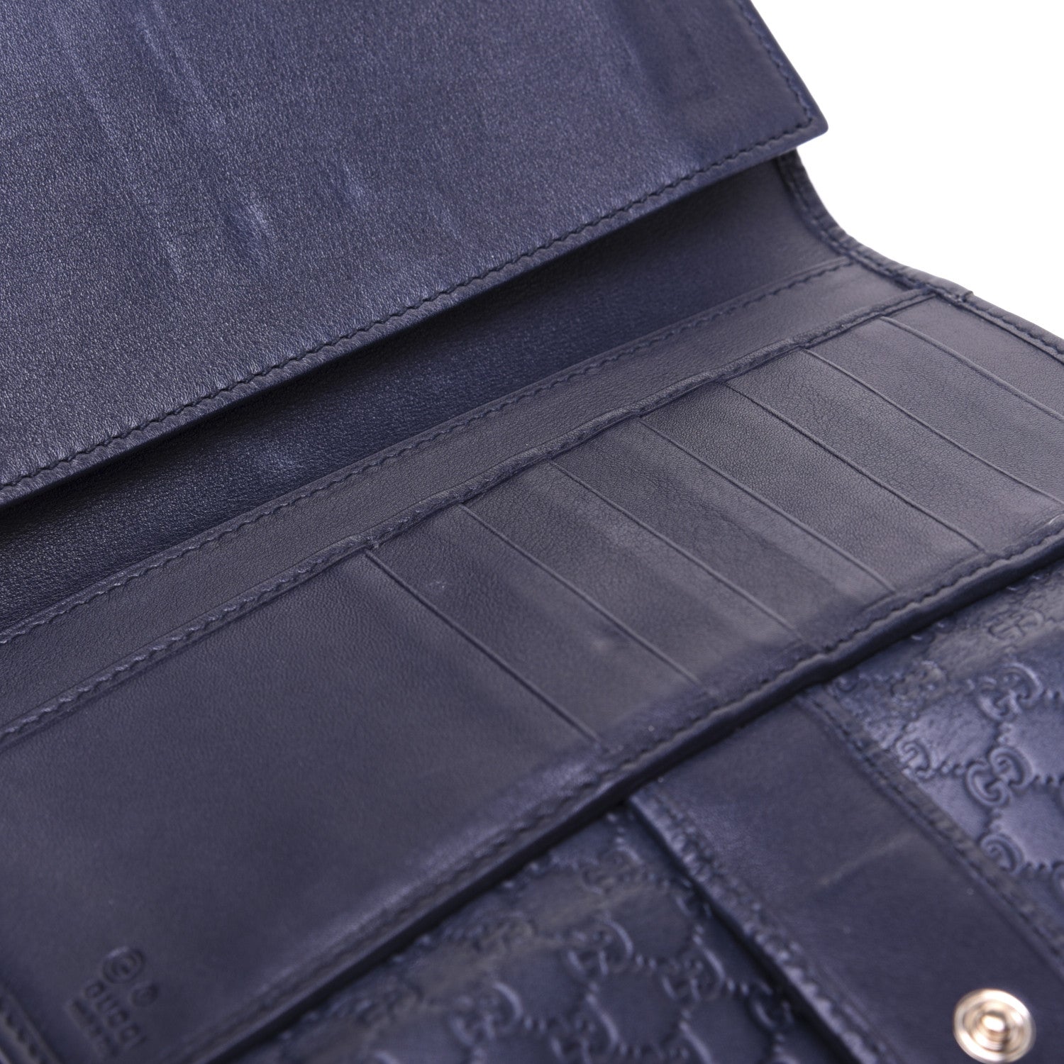 Gucci Microguccissima Continental Flap Wallet Navy 10 of 14