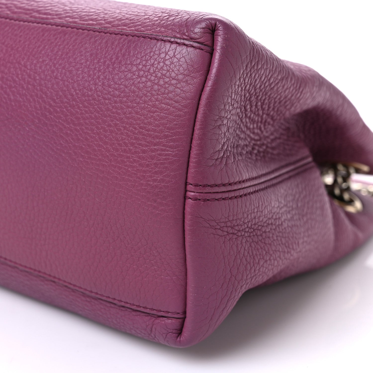 Gucci Pebbled Calfskin Medium Soho Chain Shoulder Bag Peonia Flower 11 of 15