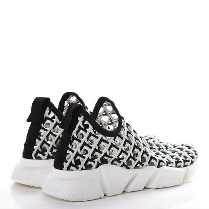 Balenciaga Neoprene Rubber Tressee Womens Tess S Speed Trainer Weaving Sneakers 40 Vert D'Eau White Black 4 of 8