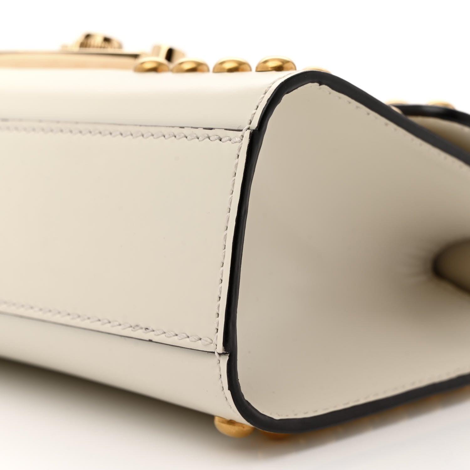 Gucci Calfskin Floral Embroidered Small Padlock Shoulder Bag White 10 of 11
