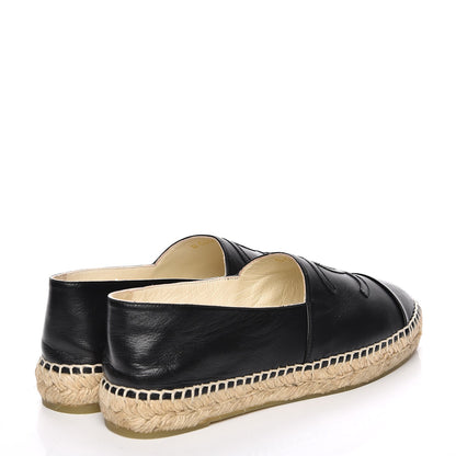 Chanel Lambskin CC Espadrilles 37 Black 4 of 10