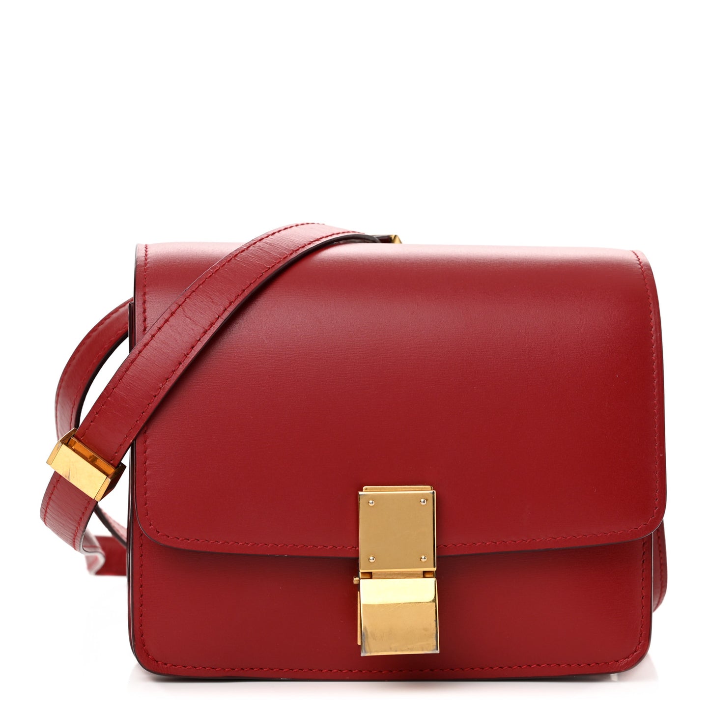 Smooth Calfskin Small Classic Box Flap Bag Red