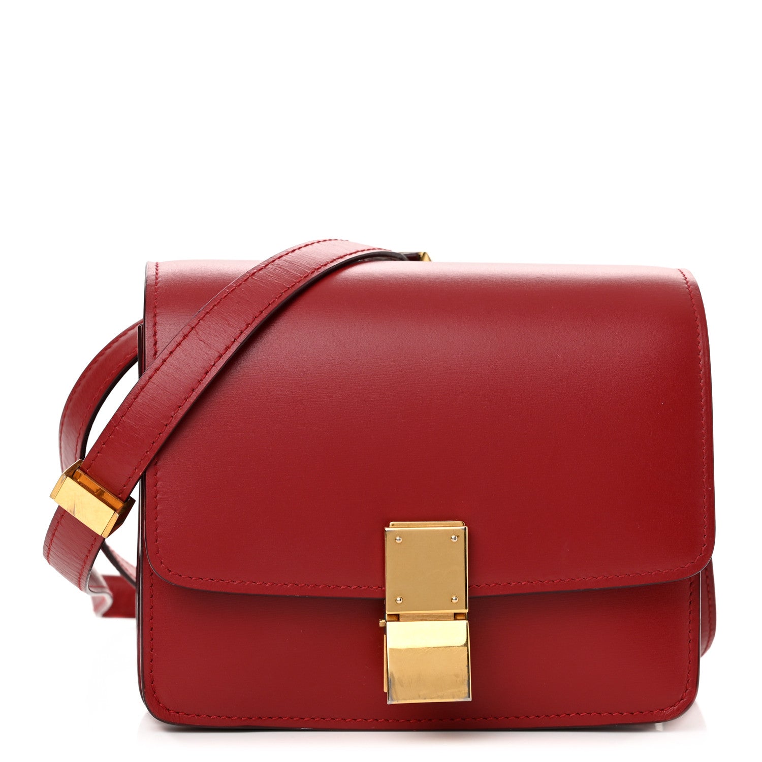Celine Smooth Calfskin Small Classic Box Flap Bag Red 1 of 11