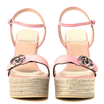 Gucci Lifford Calfskin Aitana Espadrille Platform 45/130mm Wedge Sandals 40 Wild Rose 2 of 10