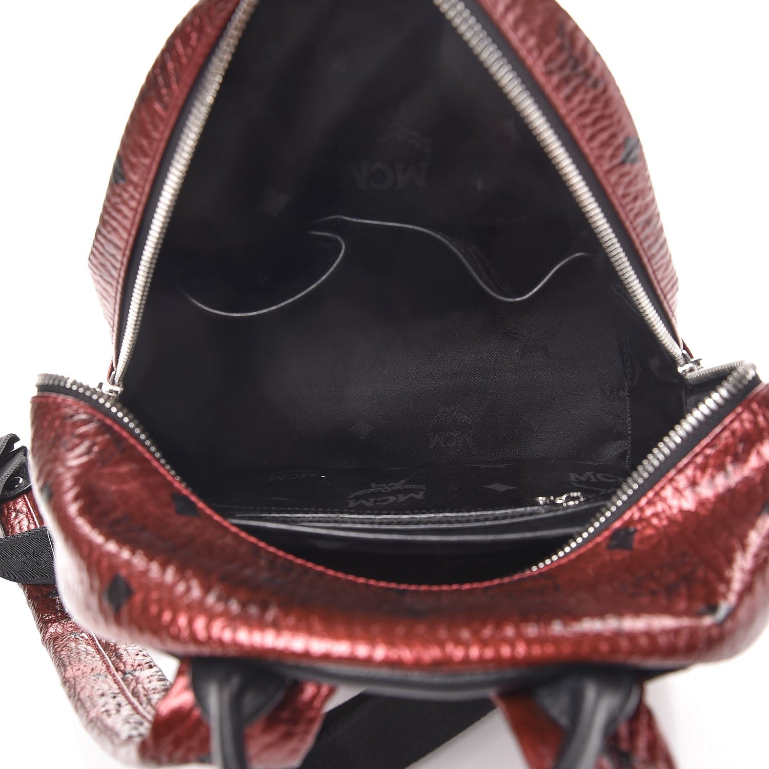 MCM Metallic Visetos Small Stark Backpack Scooter Red 5 of 8