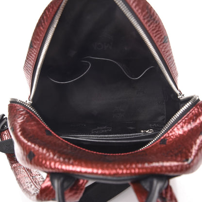 MCM Metallic Visetos Small Stark Backpack Scooter Red 5 of 8