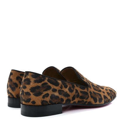 Christian Louboutin Veau Velours Leopard Mens Dandelion Flat Loafers 39 Caramel 4 of 8