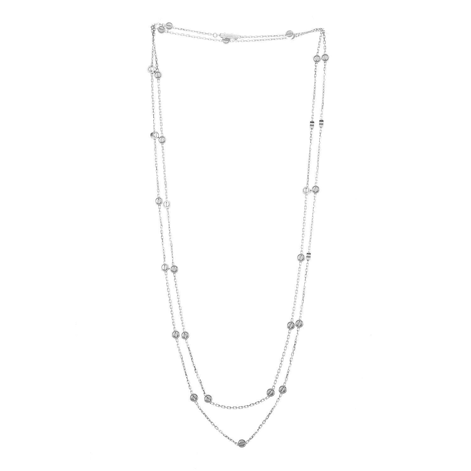 Cartier 18K White Gold Long Station LOVE Necklace 2 of 6