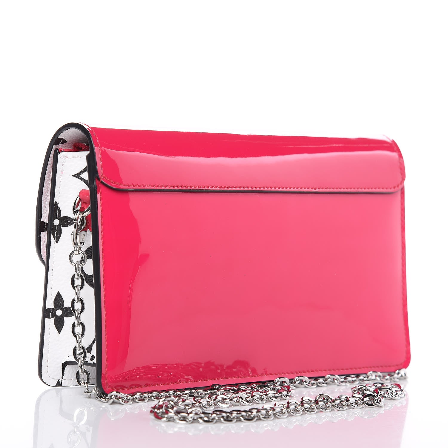 Louis Vuitton Patent Calfskin Monogram Cherrywood Chain Wallet Berlingot Pink 3 of 10