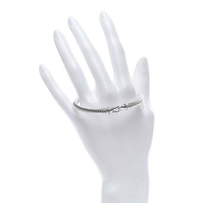 David Yurman Sterling Silver Diamond 5mm Cable Buckle Bracelet 2 of 4