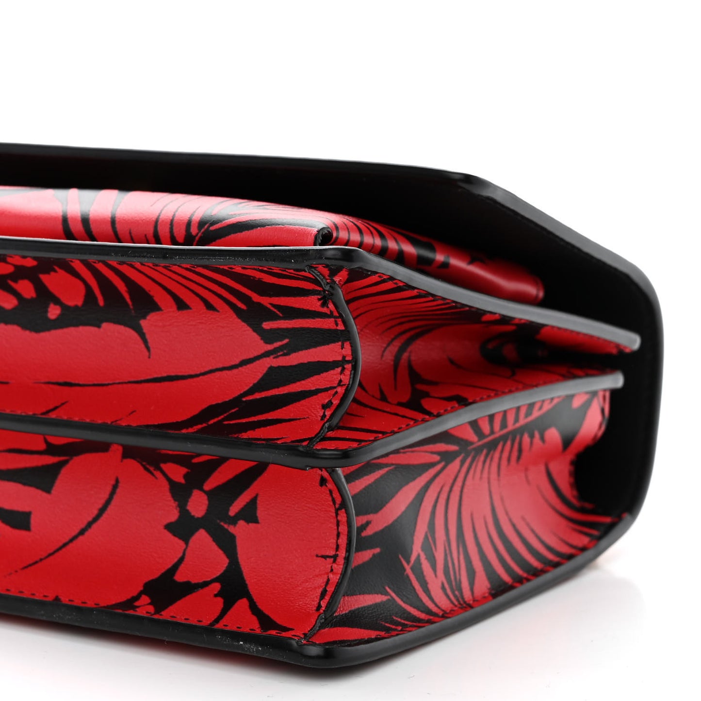 Calfskin Small Monogram Sunset Tropical Print Red Black
