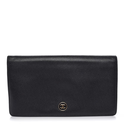 Chanel Grained Calfskin CC Button Yen Wallet Black 1 of 10