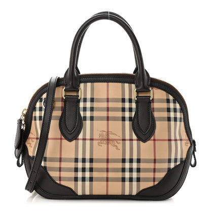 Burberry Haymarket Check Small Orchard Bowling Bag Chocolate 1 of 16