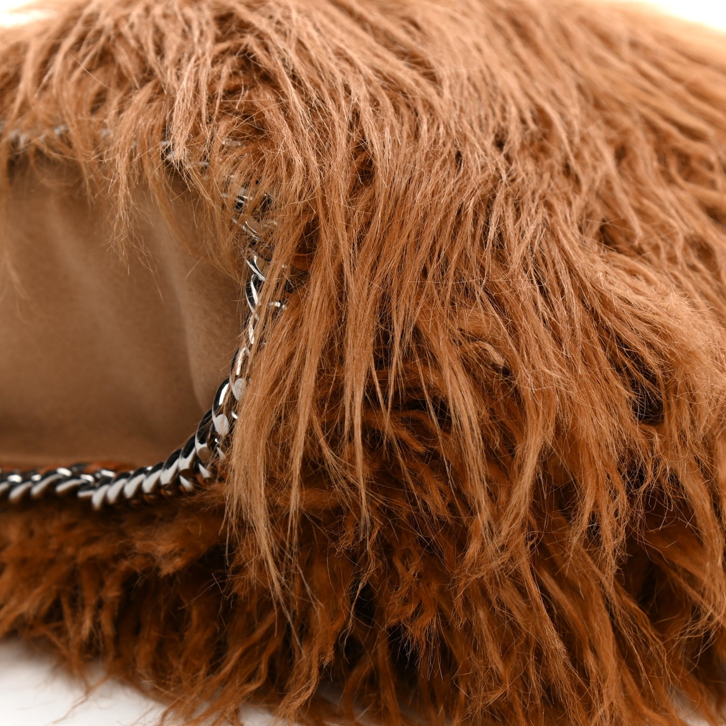 Eco Fur Mini Falabella Tote Camel