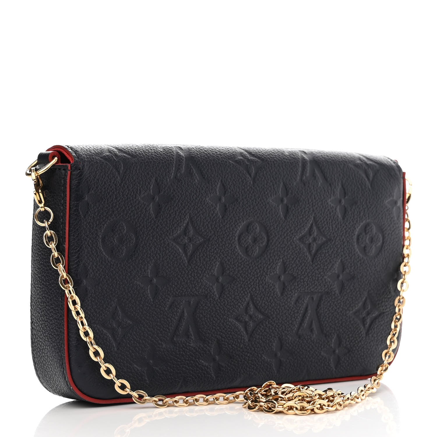 Louis Vuitton Empreinte Pochette Felicie Chain Wallet Marine Rouge 4 of 14