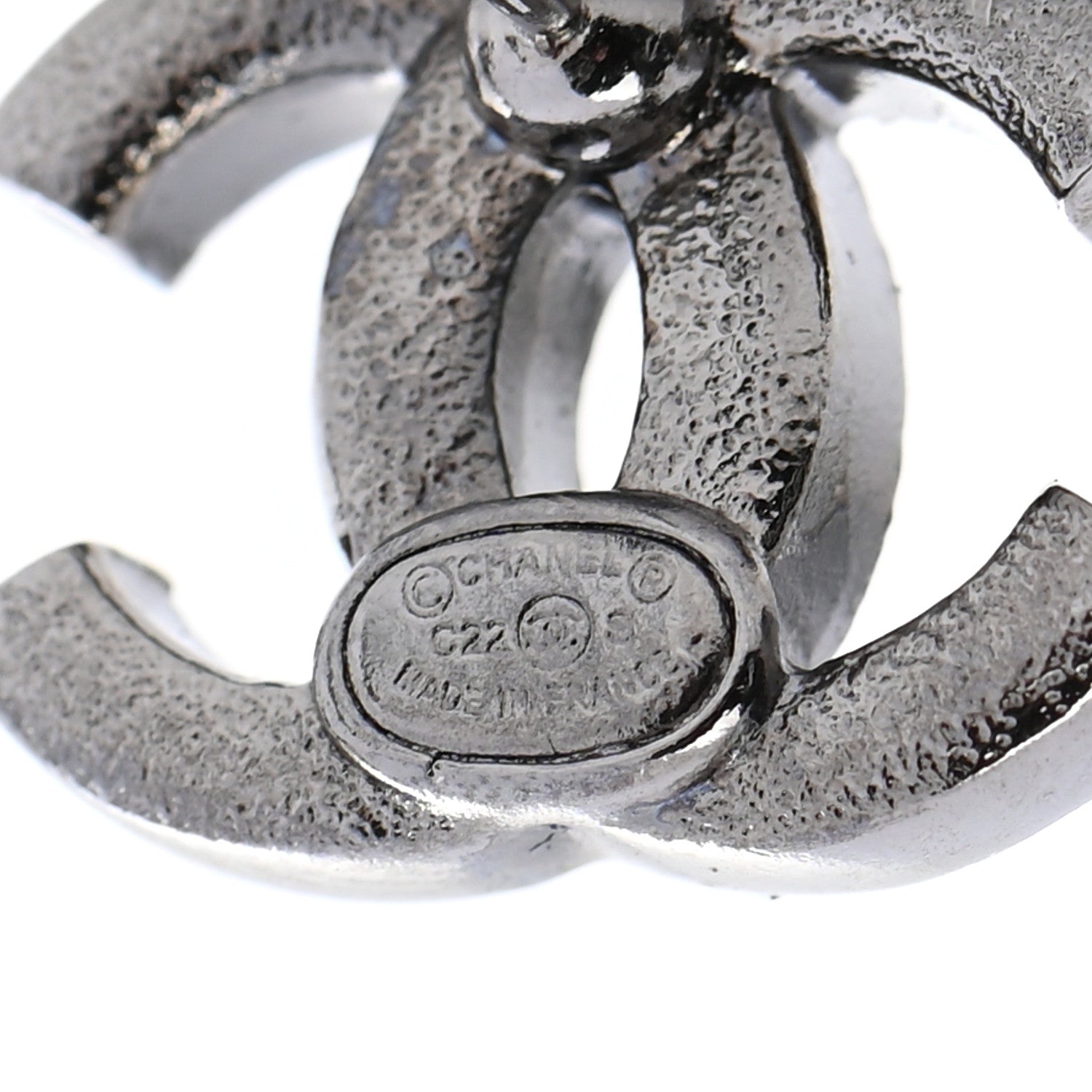 Chanel Ruthenium Crystal CC Earrings Multicolor 4 of 5