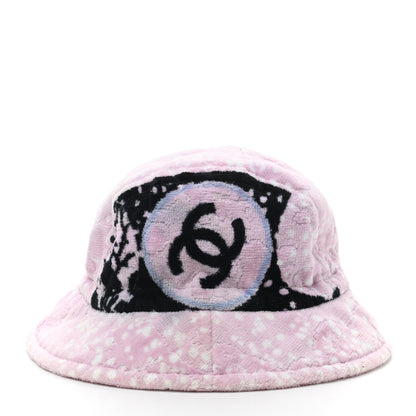 Chanel Terry Cloth CC Bucket Hat S Pink Black 3 of 8