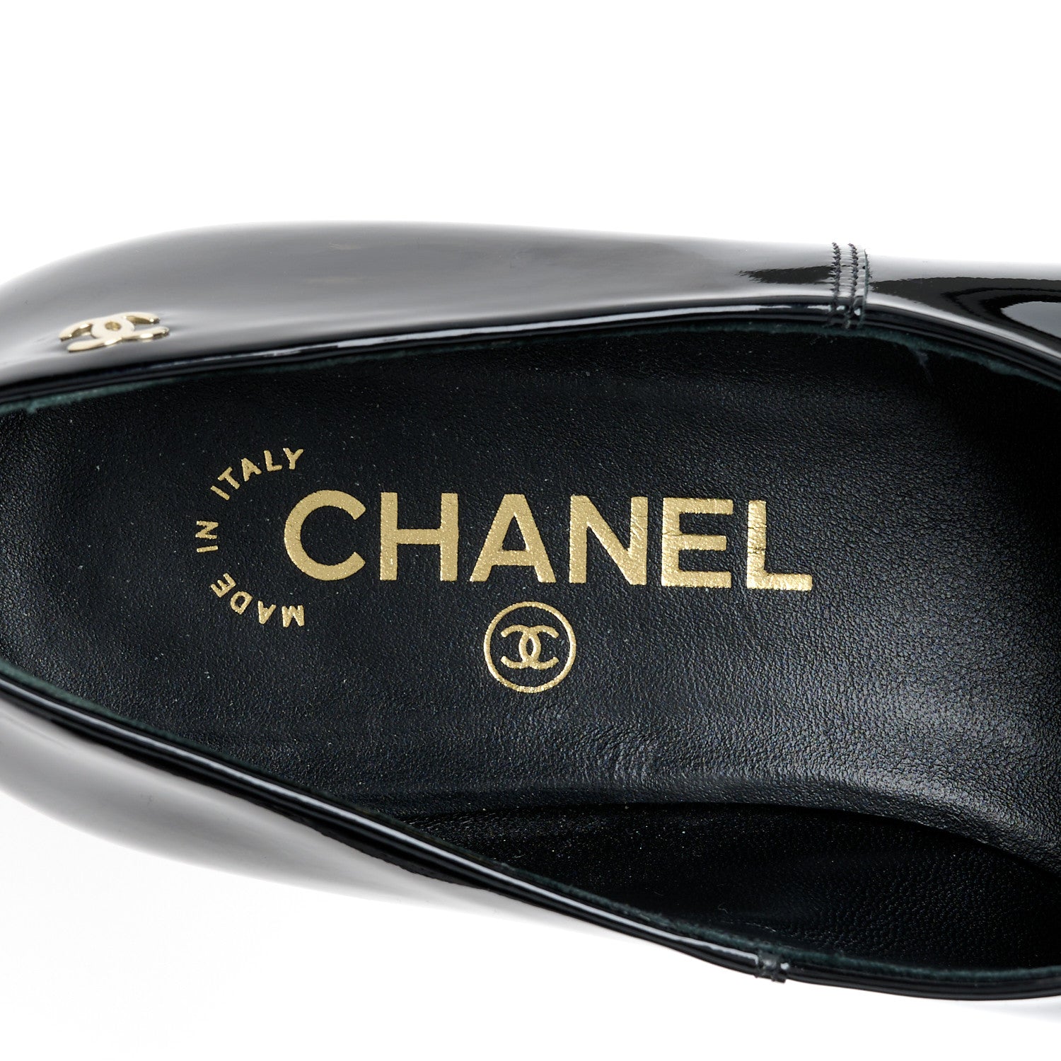 Chanel Patent Calfskin Moccasin Loafers 36.5 Black 7 of 9