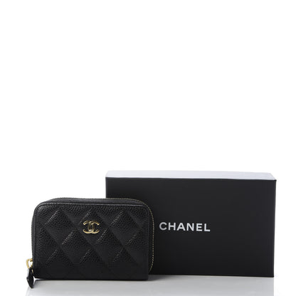Chanel Caviar Quilted Zip Coin Purse Black 10 of 10