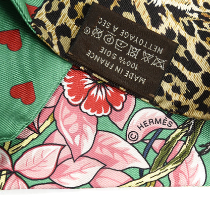 Hermes Silk Jungle Love Love Twilly Emeraude Rose Brun 3 of 4
