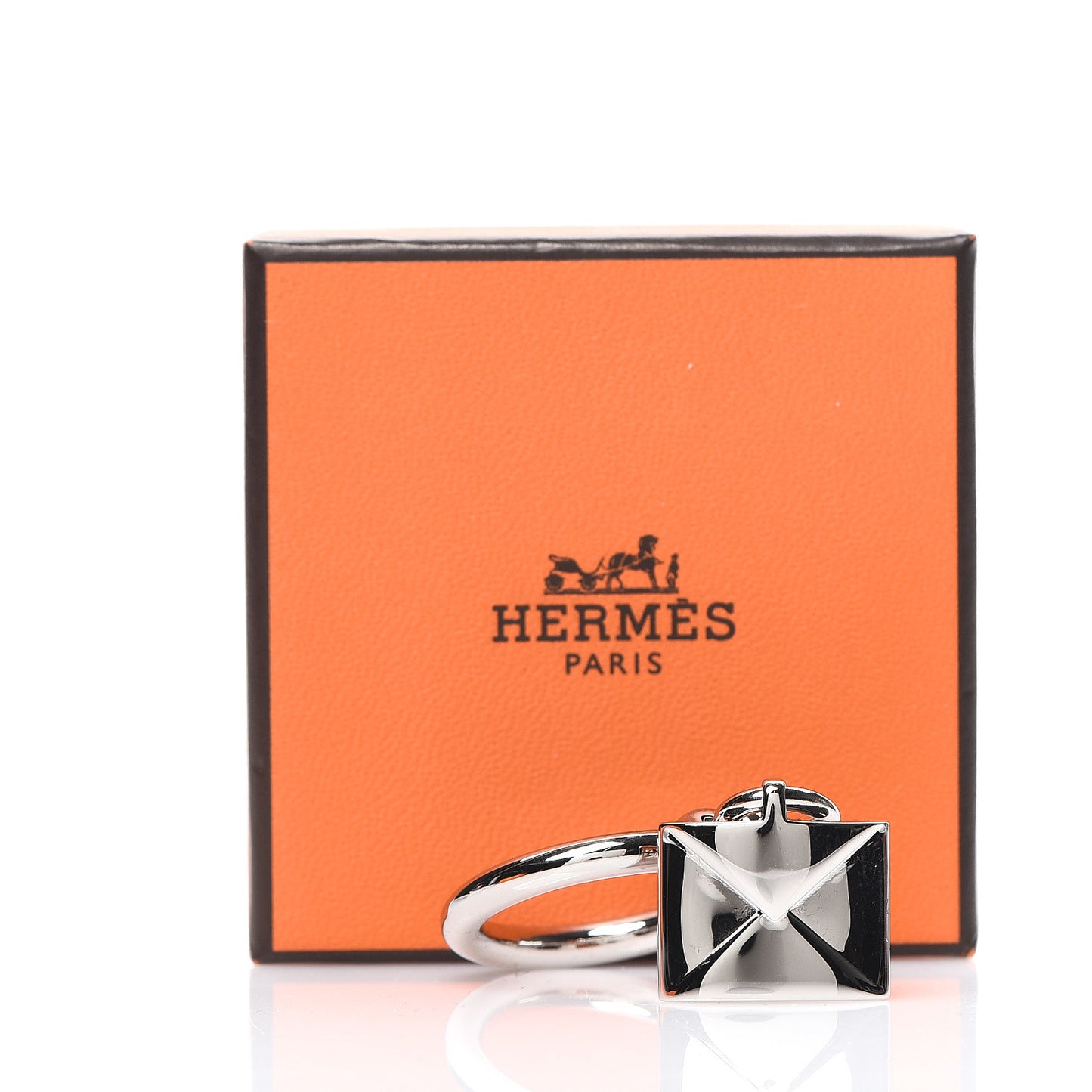 Palladium Loop Charms Enveloppe Scarf Ring Silver