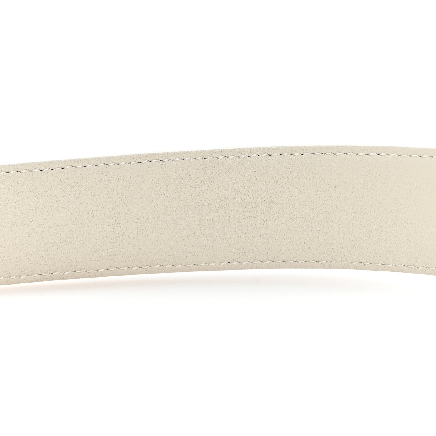 Saint Laurent Smooth Calfskin Monogram Square Buckle Belt 75 30 Crema Soft 3 of 5