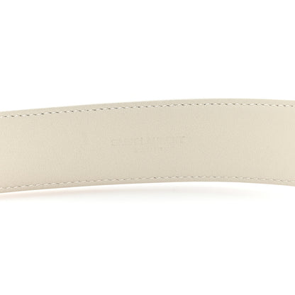Saint Laurent Smooth Calfskin Monogram Square Buckle Belt 75 30 Crema Soft 3 of 5