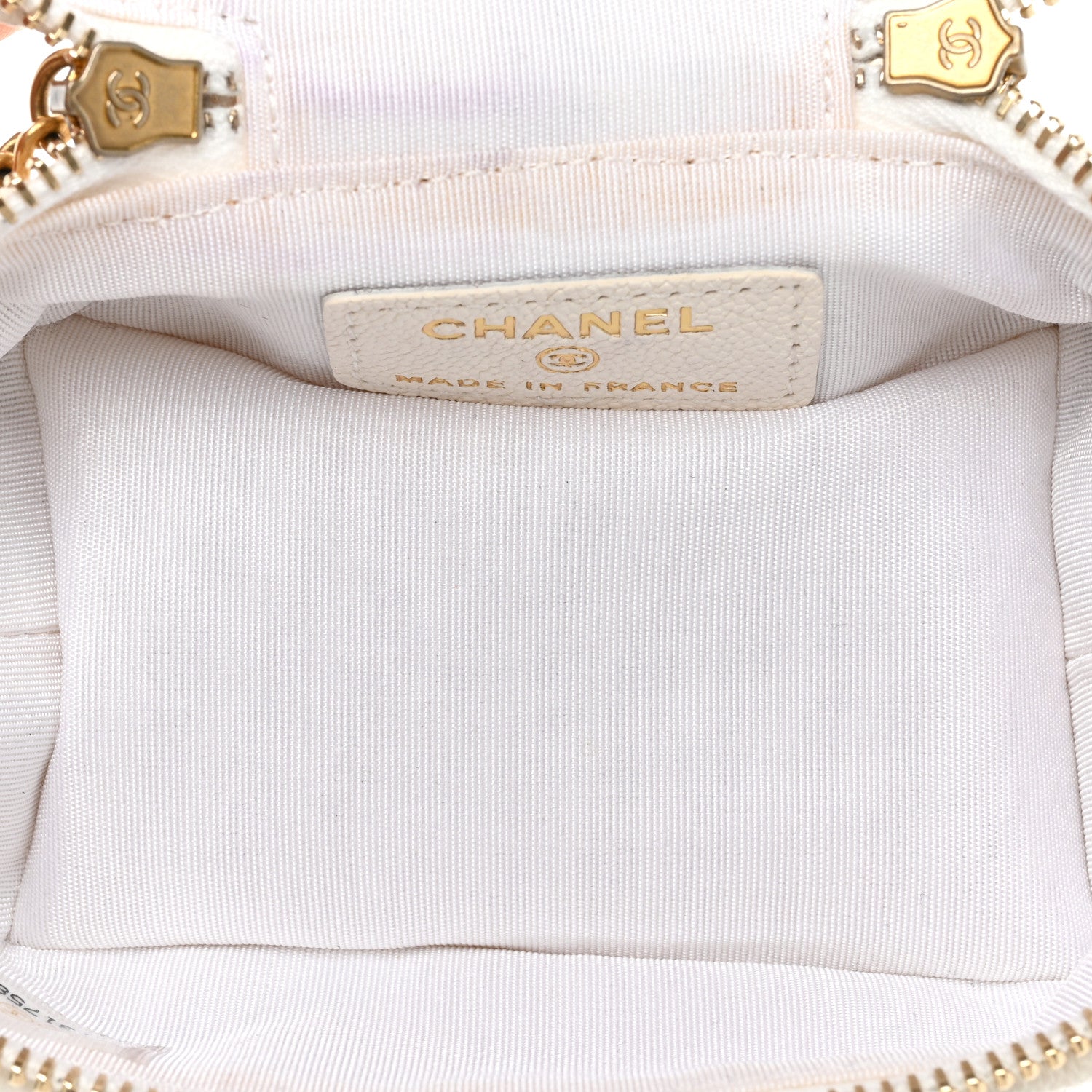 Chanel Caviar Quilted Mini Top Handle Vanity With Chain White 5 of 12