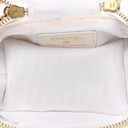 Chanel Caviar Quilted Mini Top Handle Vanity With Chain White 5 of 12