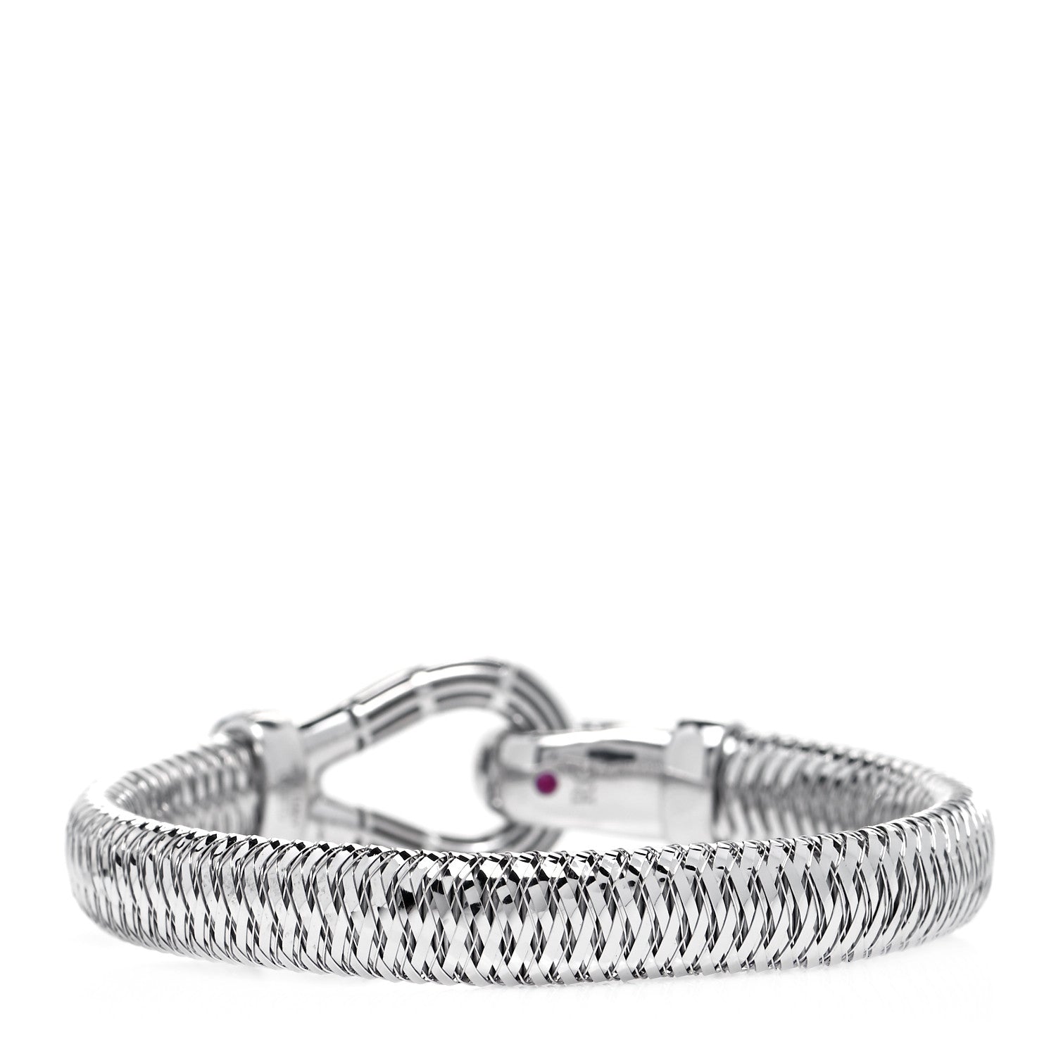 Roberto Coin 18K White Gold Diamond Primavera Buckle Bracelet 5 of 8