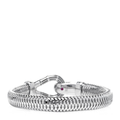 Roberto Coin 18K White Gold Diamond Primavera Buckle Bracelet 5 of 8