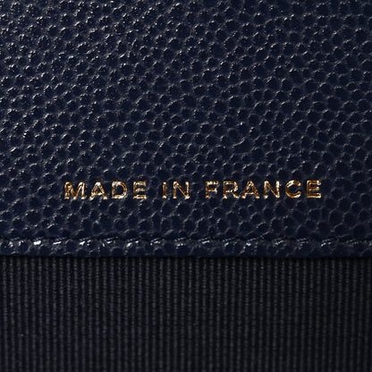 Chanel Caviar Quilted Flap Card Holder Wallet Navy Blue 7 of 9