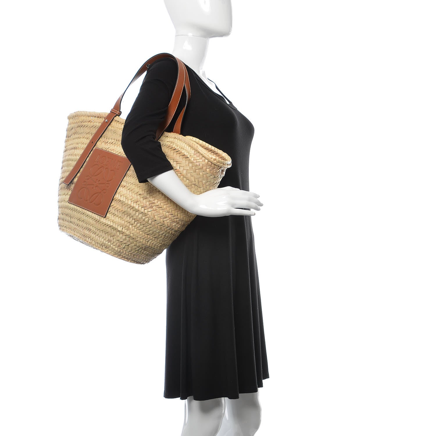 Loewe Raffia Large Basket Tote Bag Natural Tan 2 of 9