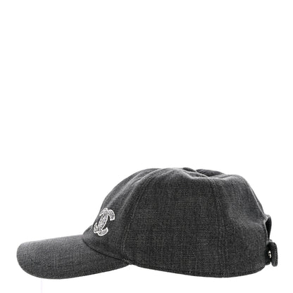 Chanel Cotton Sequin CC Cap Hat Black 6 of 8