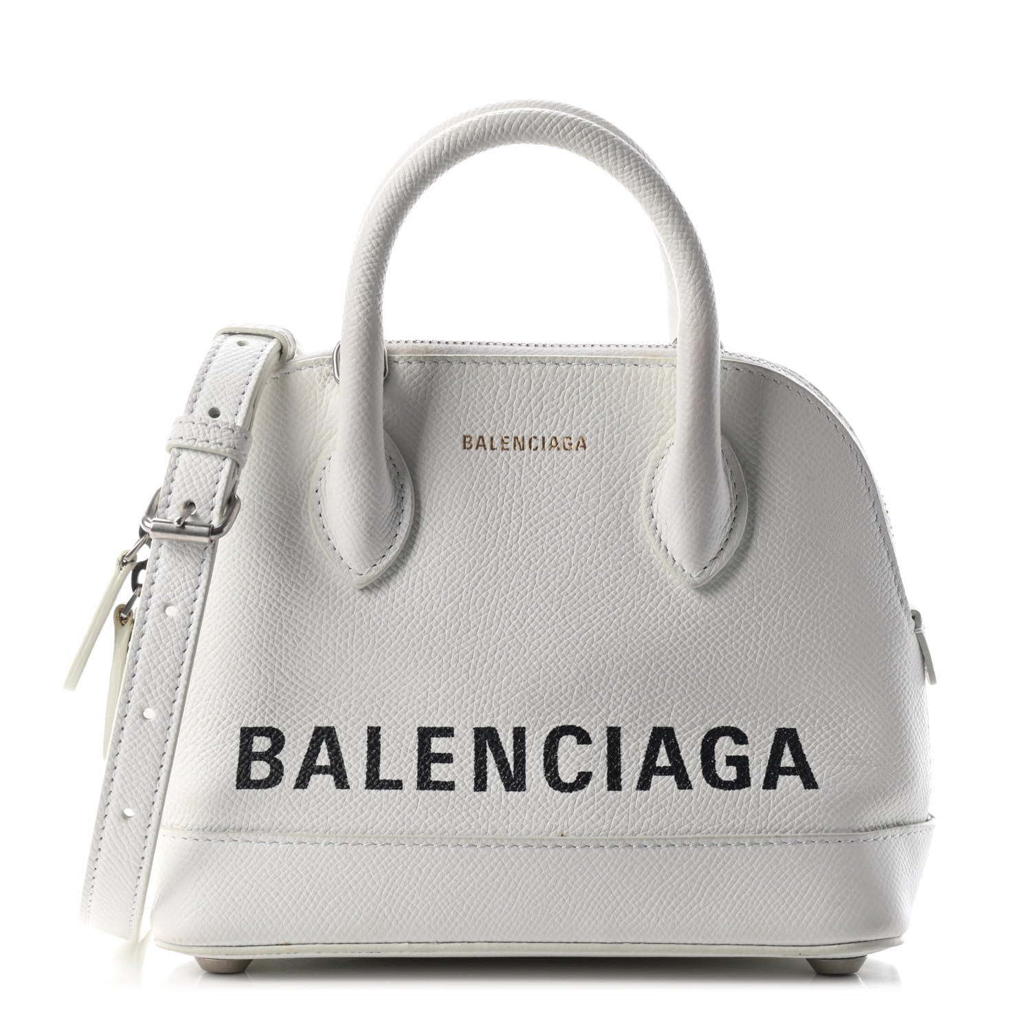Balenciaga Grained Calfskin XXS Ville Top Handle Bag White Black 1 of 8