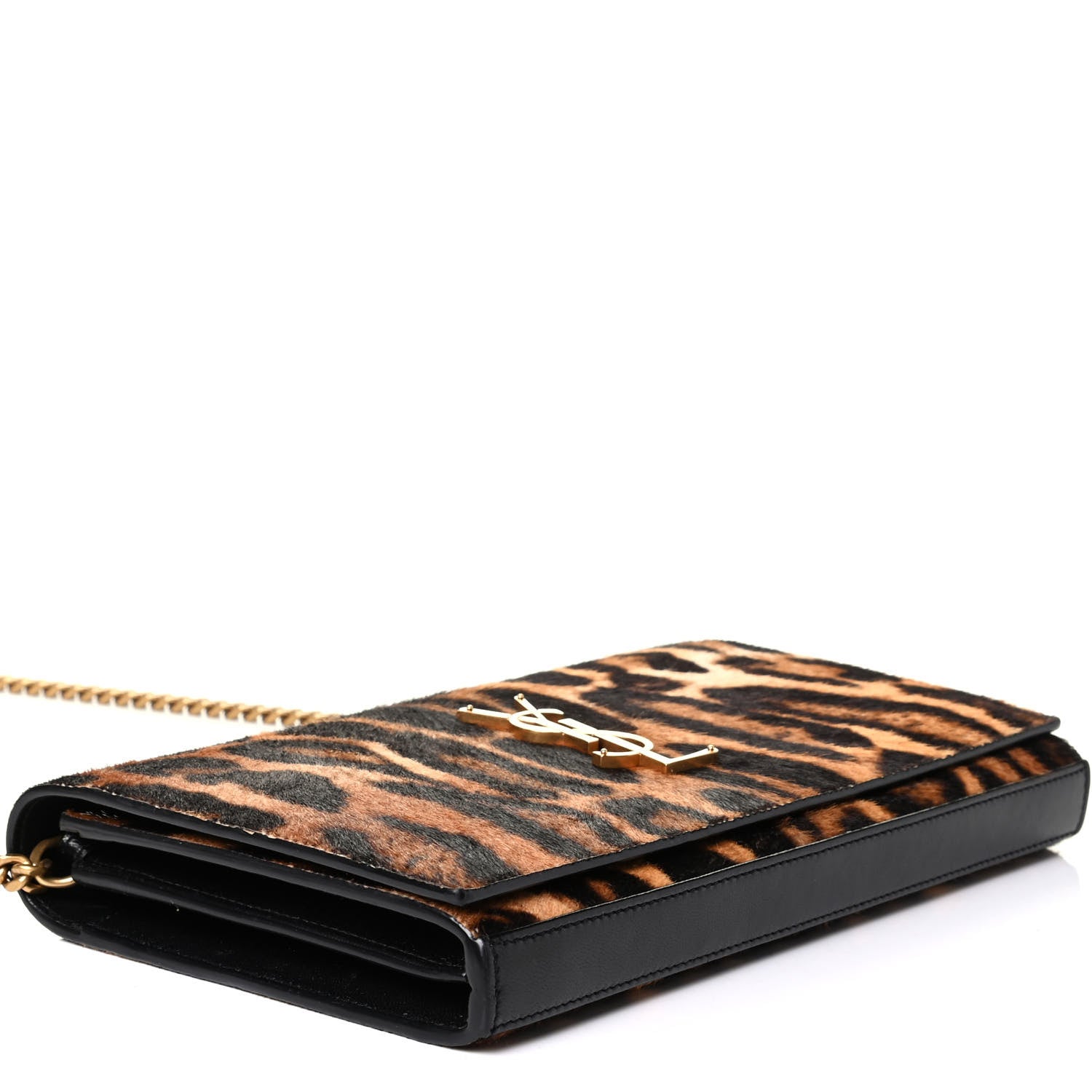 Saint Laurent Calf Hair Monogram Chain Wallet Leopard 3 of 6
