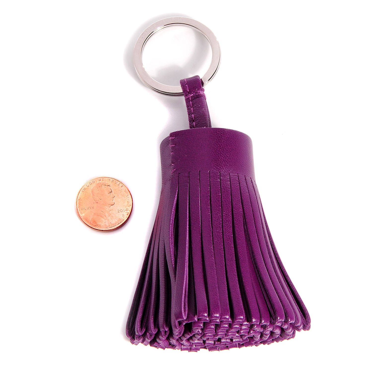 Hermes Lambskin Carmen Tassel Key Holder Anemone 2 of 5