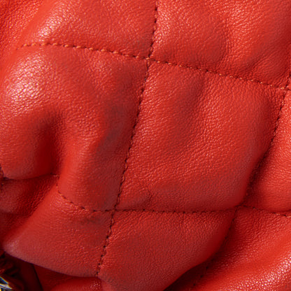 Chanel Washed Lambskin Chain Around Hobo Red 12 of 14