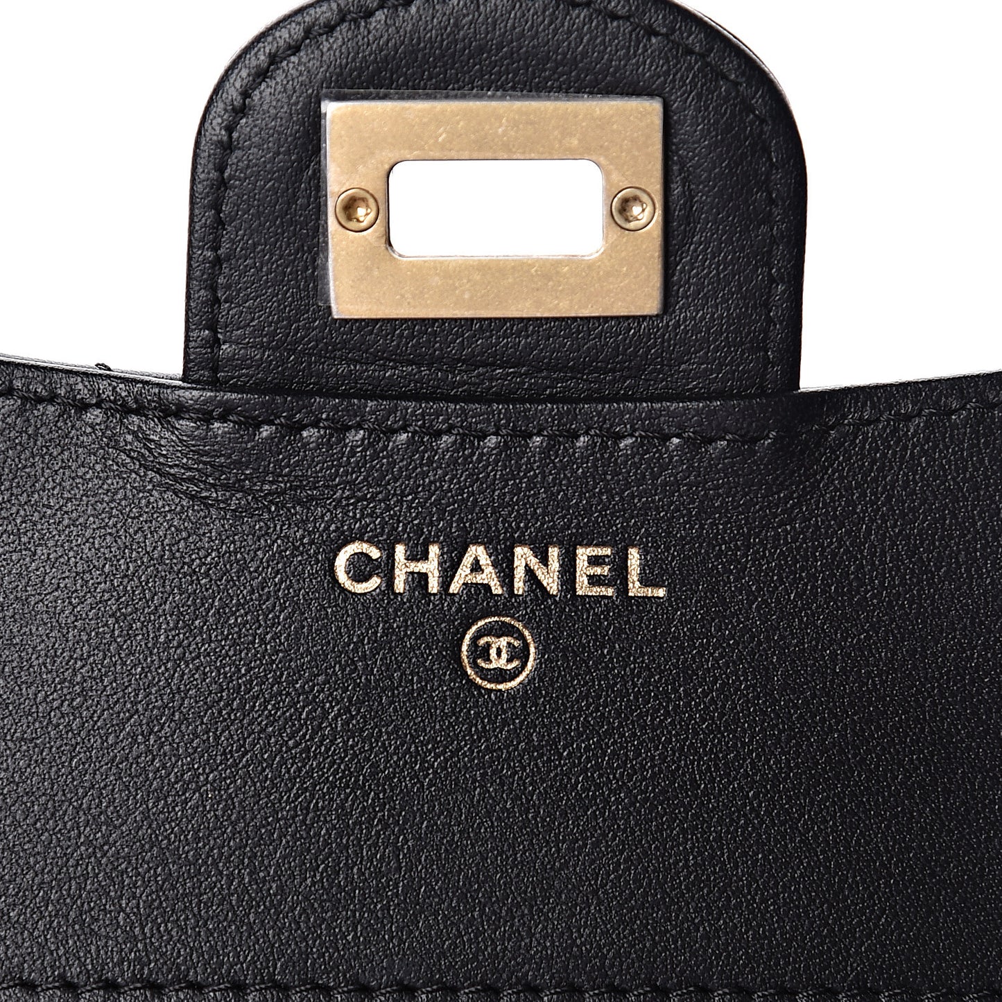 Aged Calfskin Quilted Reissue Compact Wallet Black