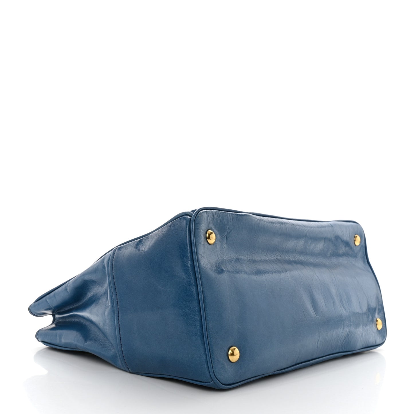 Vitello Shine Top Handle Satchel Oceano